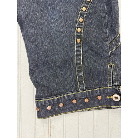 Apollo Size 13/14 Womens Jeans Capri Dark Wash Stretch High Rise - Picture 4 of 4